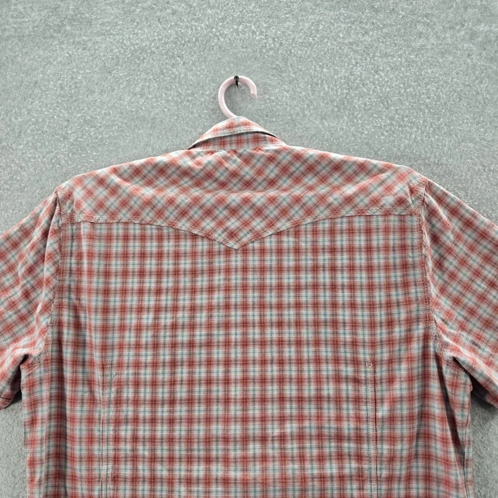 True Religion Men Button Up Shirt XXXL Red‎ Plaid Rocky Western